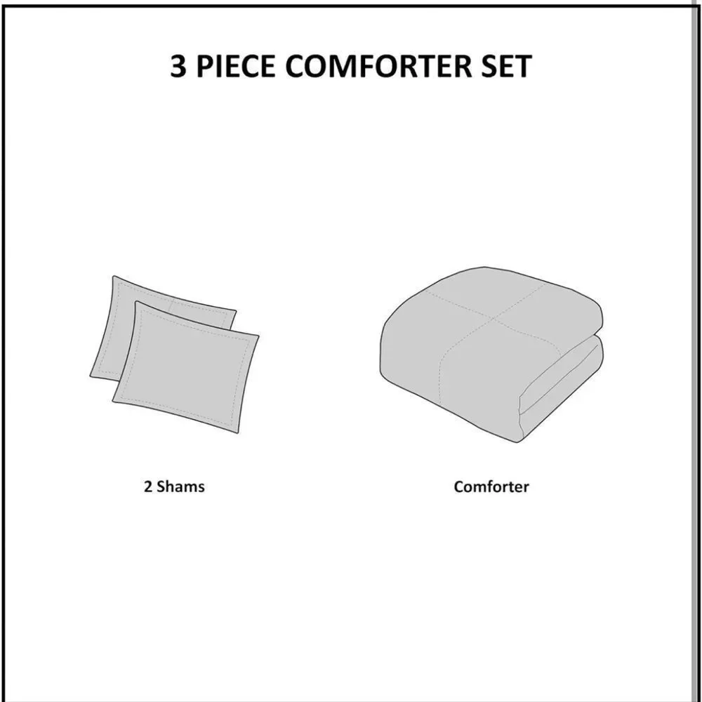 INK+IVY Imani 100% Cotton Comforter Matching‎ Shams, Full/Queen, Ivory 3 Piece